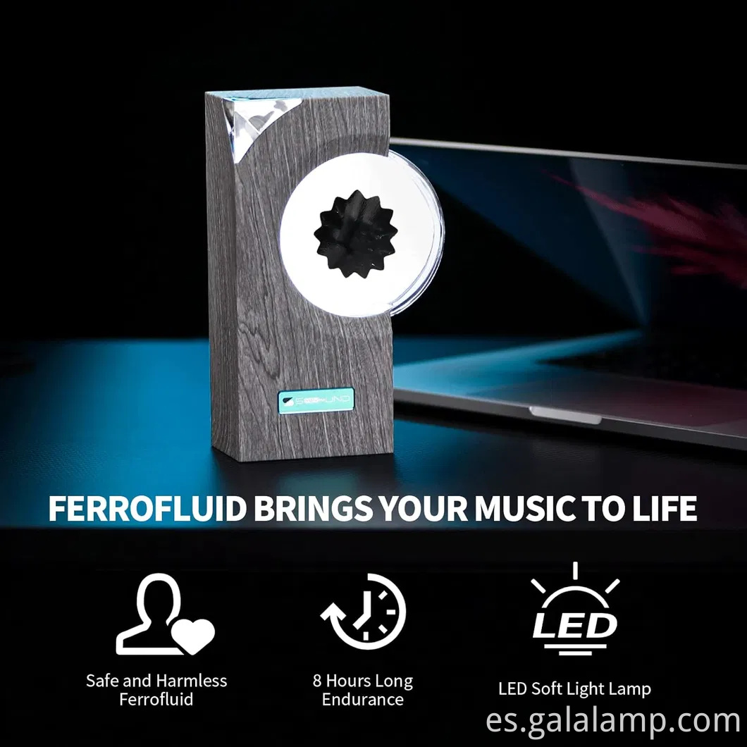 Música de altavoces de ferrofluid, simbionte en una botella, lámpara de visualización de ferroflúd, juguete líquido imán